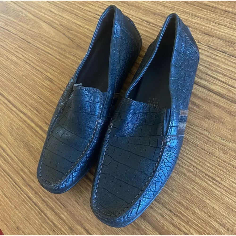 Geox - Black Leather Respira Driving Loafers Shoes - Men's size EU 40 / US  7